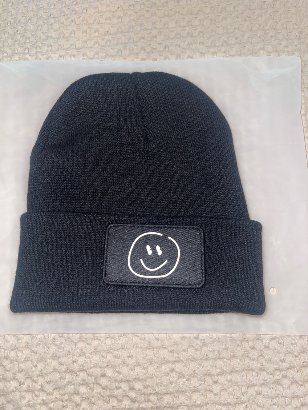 Beanie Black Ribbed New without tags